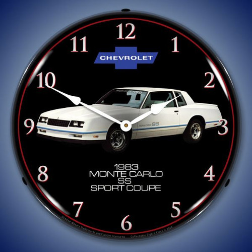1983 Monte Carlo SS LED Lighted Wall Clock 14 x 14 Inches