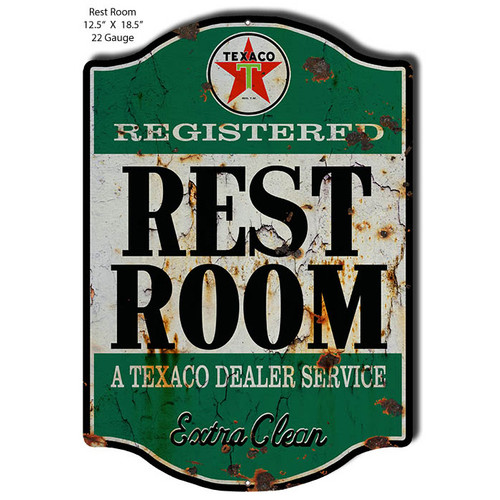 Aged Looking Registered Rest Room Laser Cut Out Sign 12.5 x 18.5 Inches 