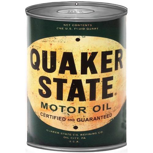 Quaker State Motor Oil Can Reproduction Gas Station Metal Sign 12 x 18 Inches