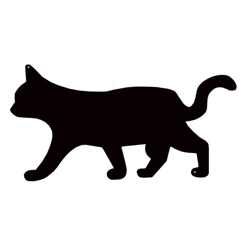 Black Cat Silhouette Cut-Out Metal Sign 23 x 11 Inches