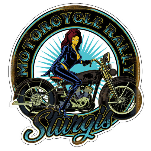 Motorcycle Rally Sturgis N Dakota Metal Sign 17 x 18 Inches