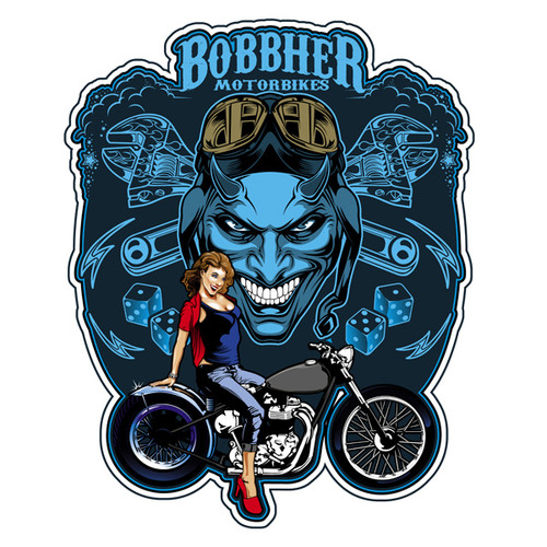 Bobbher Devil Bike Cut-Out Metal Sign 16 x 20 Inches