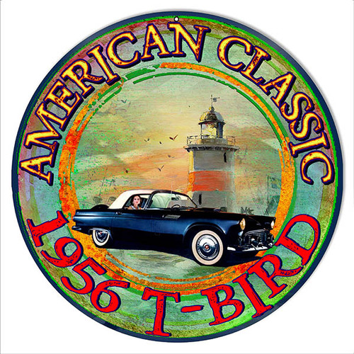 1957 T-Bird Classic Reproduction Round Metal Sign 14 x 14 Inches