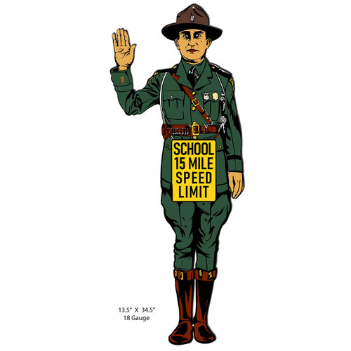 State Trooper 15 Mile Speed Limit Laser Cut-Out Wall Art Metal Sign 13.5 x 34.5 Inches