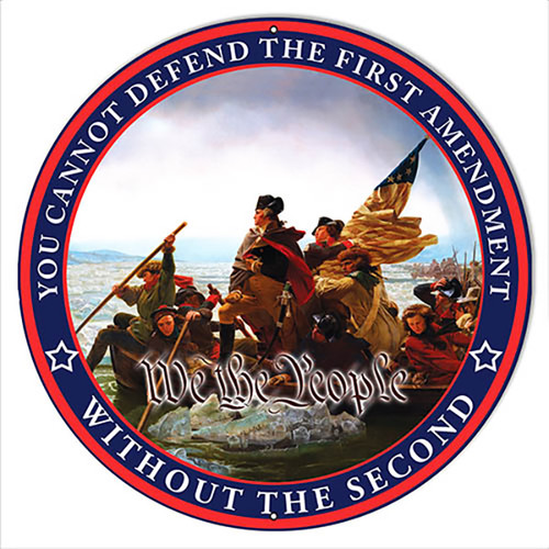 2nd Amendment Constitution Round Metal Sign 18 x 18 Inches