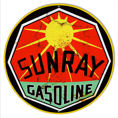 Sunray Motor Oil Reproduction Garage Shop Round Metal Sign 14 x 14 Inches