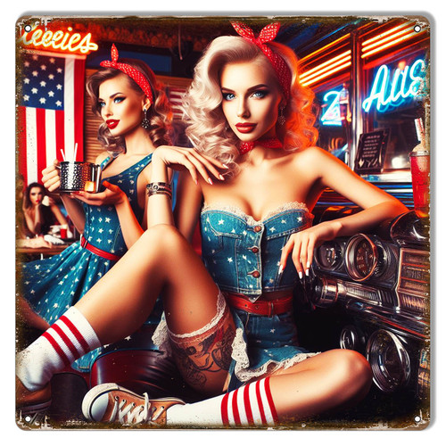 American Girls Metal Sign 12 x 12 Inches
