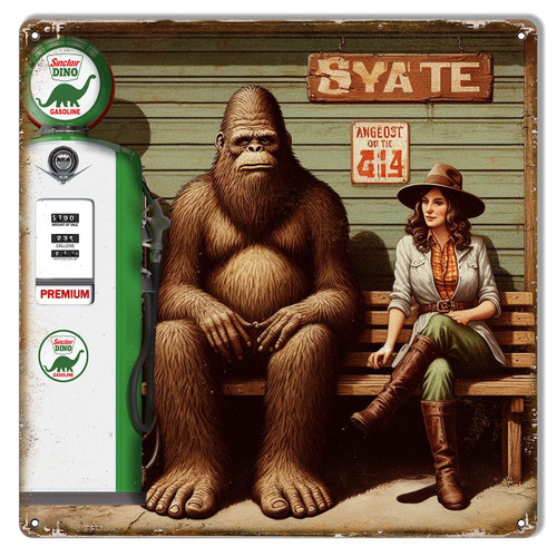 Big Foot by Sinclair Gas Pump Metal Sign 12 x 12 Inches
