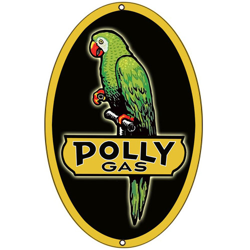 Polly Gasoline Oval  Metal Sign 9 x 14 Inches