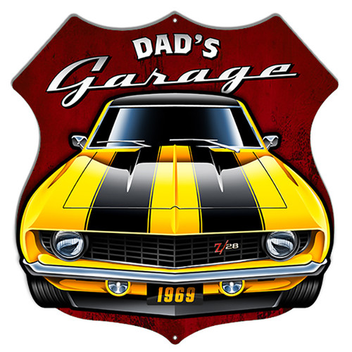 Dads Garage Cut-Out 3 D Effect Garage Art Metal Sign 15.6 x 15.8 Inches
