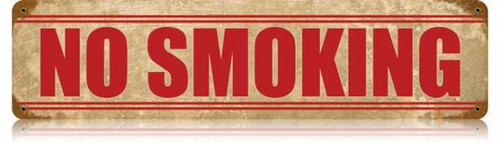 Retro No Smoking Metal Sign 20 x 5 Inches