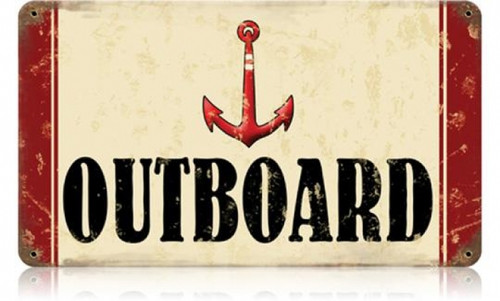 Retro Outboard Metal Sign 14 x 8 Inches
