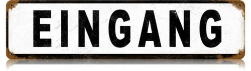 Retro Eingang Metal Sign 20 x 5 inches