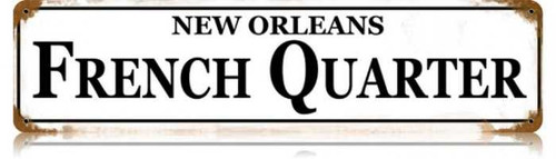 Retro French Quarter Metal Sign 20 x 5 inches