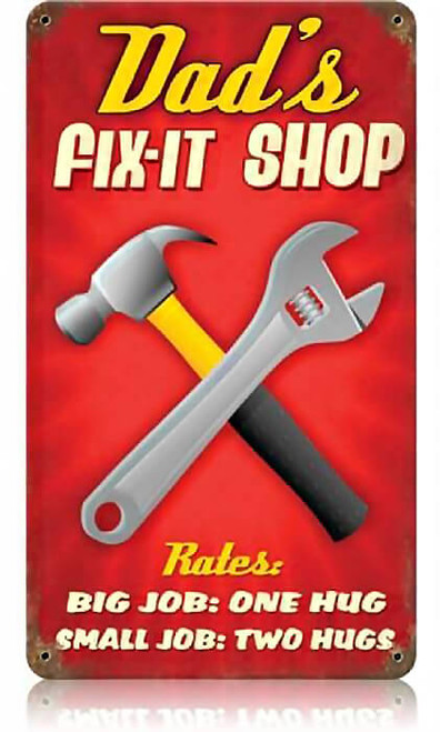 Vintage Dads Shop Metal Sign 8 x 14 Inches