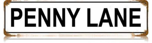 Retro Penny Lane Metal Sign 20 x 5 inches