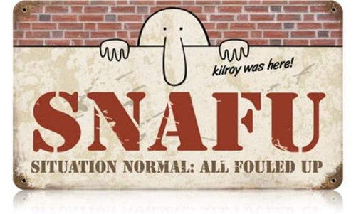 Retro Snafu Metal Sign 14 x 8 Inches