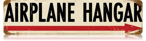 Retro Airplane Hangar Metal Sign 20 x 5 inches