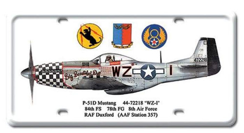 Vintage P-51D Mustang License Plate 6 x 12 Inches