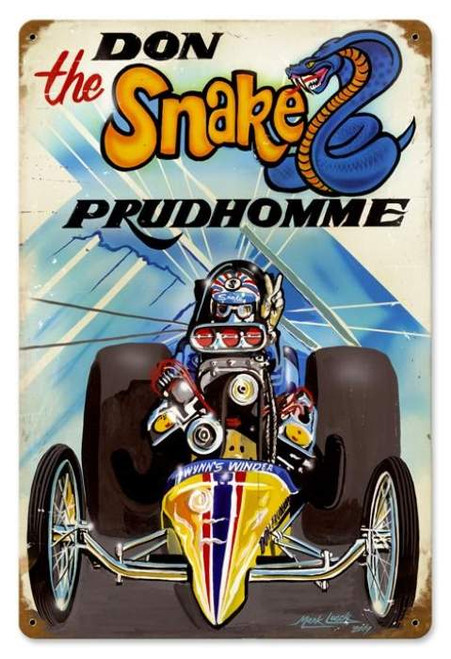 Vintage Prudhomme The Snake Metal Sign 12 x 18 Inches