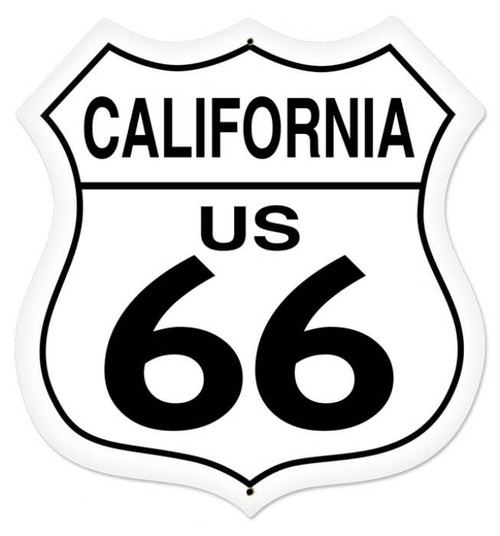 Retro California Route 66 Shield Metal Sign 28 x 28 Inches