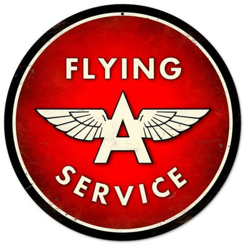 Retro Flying A Round Metal Sign 28 x 28 Inches