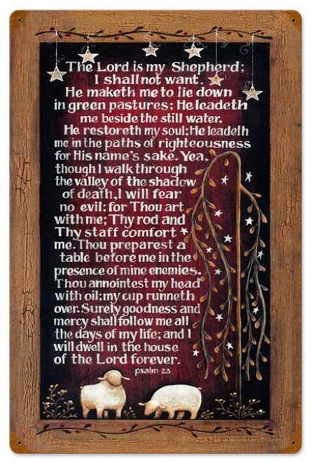 Vintage Lords Prayer Metal Sign  12 x 24 Inches