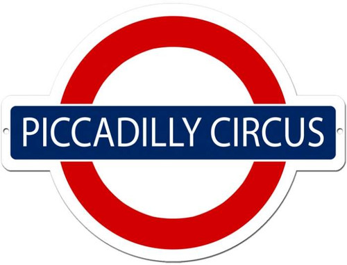 Retro Piccadilly Circus Metal Sign 21 x 16 inches