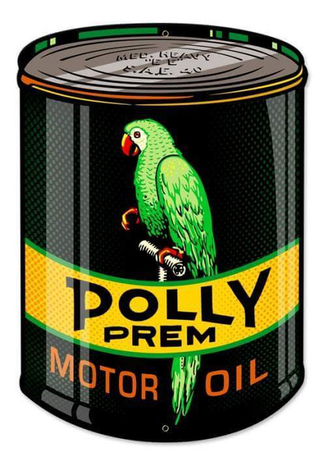 Retro Polly Oil Can Custom Shape Metal Sign 14 x 20 Inches