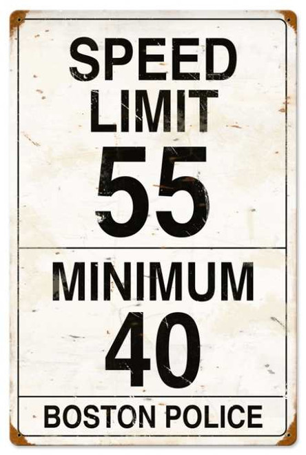 Retro Speed Limit 55 Metal Sign 16 x 24 Inches