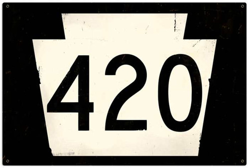 Retro Route 420  Metal Sign 36 x 24 Inches