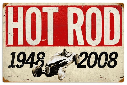 Retro Hot Rod Magazine 60th Anniversary Metal Sign16 x 24 Inches