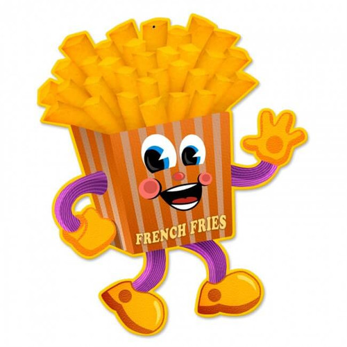 Retro French Fry Metal Sign 18 x 20 inches