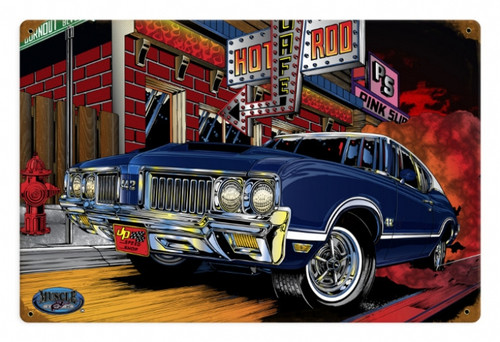 Retro Olds 442 Metal Sign 18 x 12 Inches