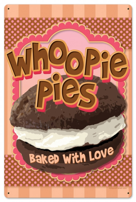 Retro Whoopie Pies Metal Sign 16 x 24  Inches
