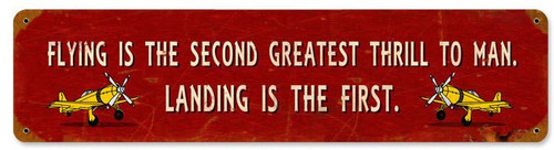Vintage Greatest Thrill Metal Sign 20 x 5 Inches Inches