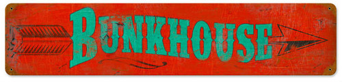 Retro Bunkhouse Metal Sign 28 x 6 Inches