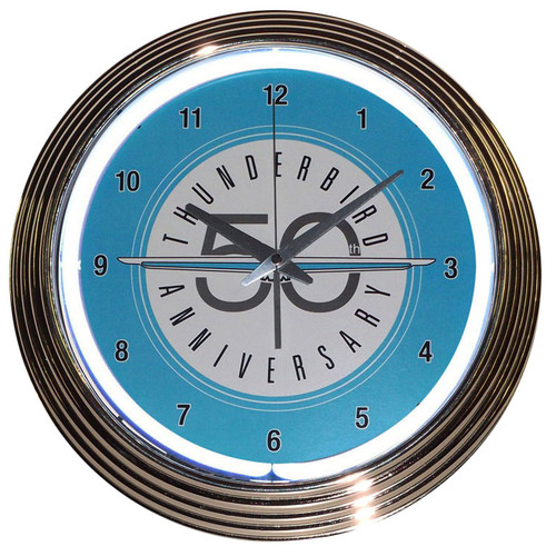 Retro Ford Thunderbird Neon Clock 15 X 15 Inches Retro Ford Thunderbird Neon Clock 15 X 15 Inches