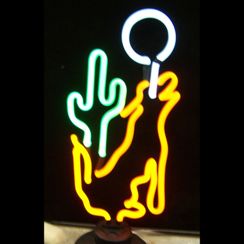 Retro Coyote Moon Cactus Neon Sculpture  7 W  X 18 H X 6 D Retro Coyote Moon Cactus Neon Sculpture  7 W  X 18 H X 6 D