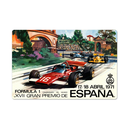 Retro Spanish Formula One Metal Sign 24 x 16 Inches