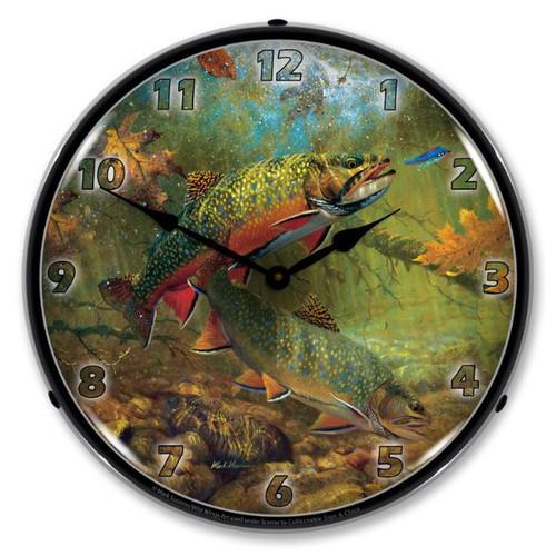 American Beauties Trout Lighted Wall Clock