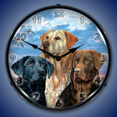 Labrador Retriever Lighted Wall Clock 14 x 14 Inches