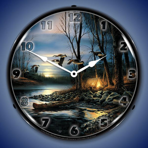 Evening Glow Lighted Wall Clock 14 x 14 Inches