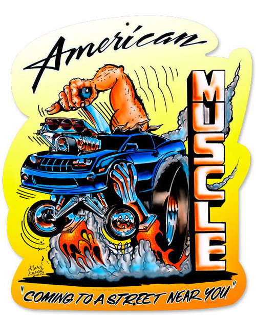 Retro American Muscle Custom Metal Shape 15 x 18 Inches