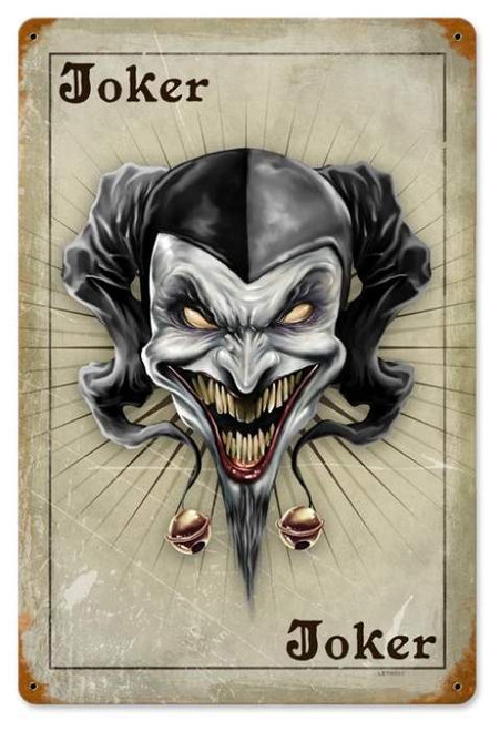 The Joker Card Metal Sign  12 x 18 Inches