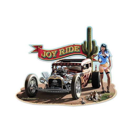 Retro Rat Rod Custom Metal Shape Sign 18 x 14 Inches