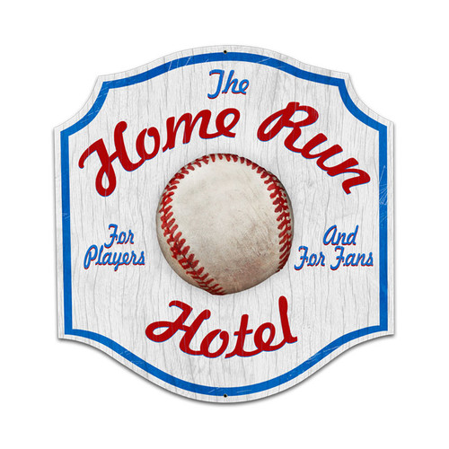 Retro Home Run Hotel Custom Metal Shape Sign 20 x 20 Inches