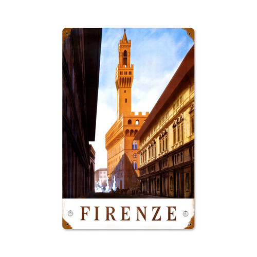 Retro Florence Firenze  Metal Sign   12 x 18 Inches