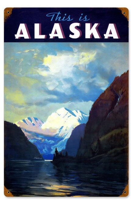 Retro This is Alaska  Metal Sign 12 x 18 Inches