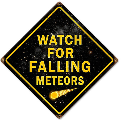 Falling Meteors Metal Sign   12 x 12 Inches
